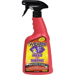 Wizards Mist-N-Shine Professional Detailer - Multi-Use Glass Cleaner for Vehicles - Adds Gloss to Paint, Chrome and Glass - 22