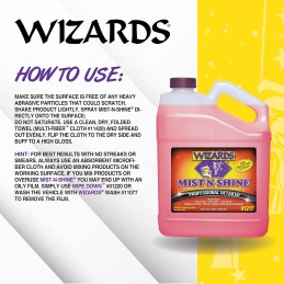 Wizards Mist-N-Shine Professional Detailer - Multi-Use Glass Cleaner for Vehicles - Adds Gloss to Paint, Chrome and Glass - 22