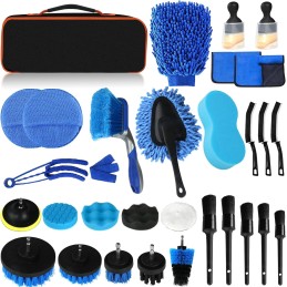 Auto Reinigungsset, 31Pcs Autopflege Set Auto Detailingbürste Auto Wäsche Set Staubentfernungsbürste für Auto Innenraum und