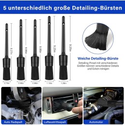 Auto Reinigungsset, 31Pcs Autopflege Set Auto Detailingbürste Auto Wäsche Set Staubentfernungsbürste für Auto Innenraum und