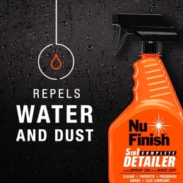 Nu Finish 5-in-1 Complete Detailer Spray with Towel, Preserves and Protects Car Detailing, Includes 1 Microfiber Towel, 22 Oz