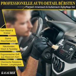 Kasauber 6X Auto Detailing Reinigung Pinsel Set, Premium Detail Bürsten Reinigungspinsel Brush zum Schonend Reinigen Autopflege