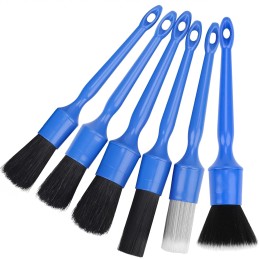 Kasauber 6X Auto Detailing Reinigung Pinsel Set, Premium Detail Bürsten Reinigungspinsel Brush zum Schonend Reinigen Autopflege