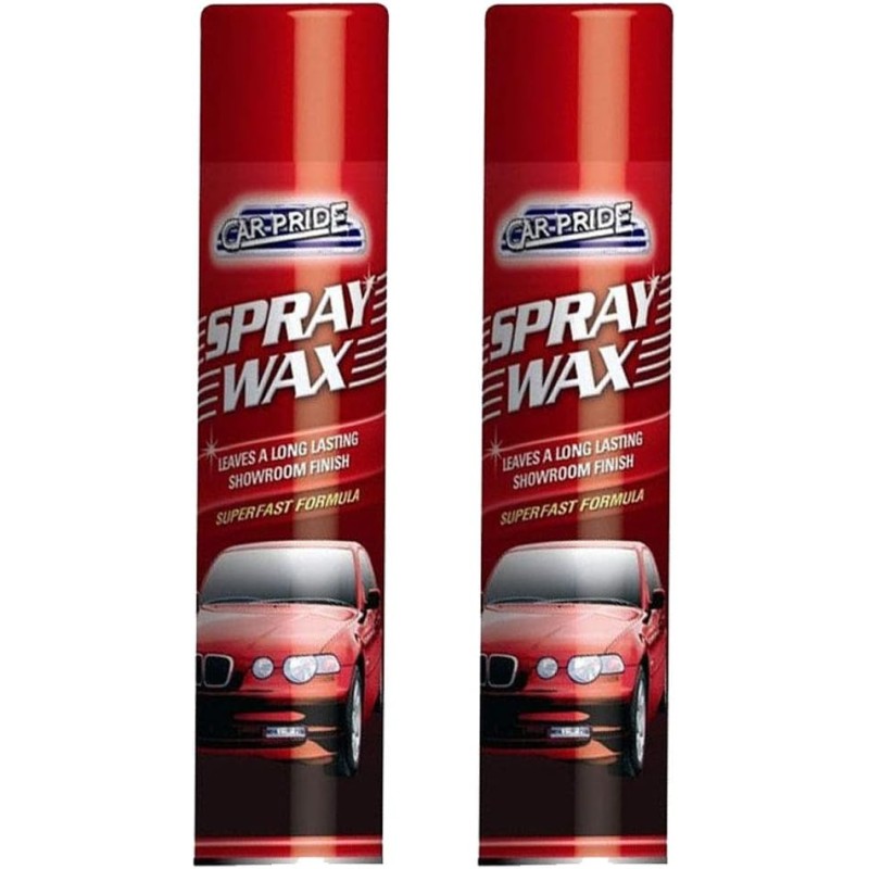 Car Pride 2 x Spray Wax Polish - Excellent Quality - Leaves Long Lasting Showroom Shine Finish