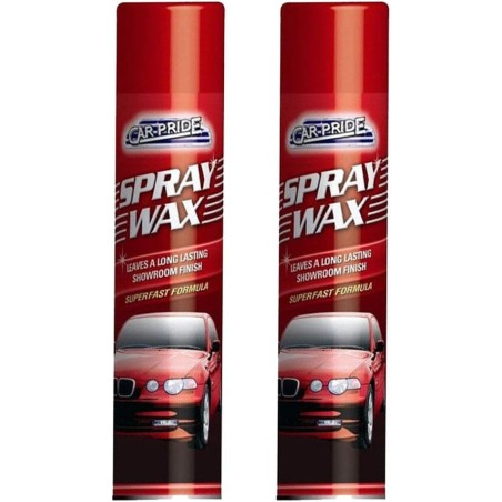 Car Pride 2 x Spray Wax Polish - Excellent Quality - Leaves Long Lasting Showroom Shine Finish