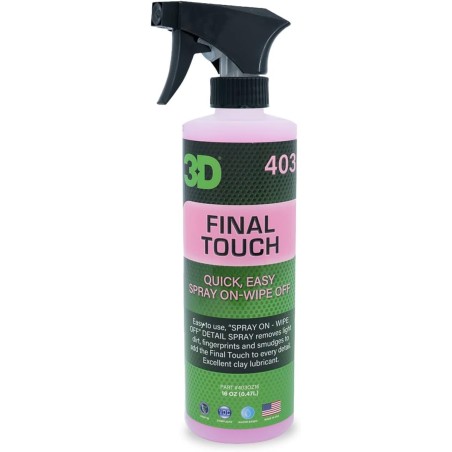 3D Final Touch Quick Detail Spray - Easy Spray On, Wipe Off Showroom Shine 16oz.