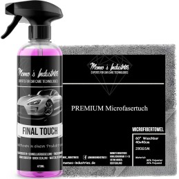 Momo's Industries® Final Touch Premium Schnellversiegelungswachsspray mit Mikrofasertuch – Autoglanzverstärker – Sprühwachs