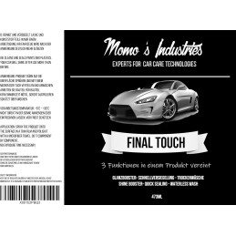 Momo's Industries® Final Touch Premium Schnellversiegelungswachsspray mit Mikrofasertuch – Autoglanzverstärker – Sprühwachs