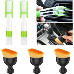 VFANDV Auto Detailingbürste, 5 Stück Auto Reinigungspinsel Car Innenraum Staubkehrende Weiche Bürste Detailing Pinsel Set