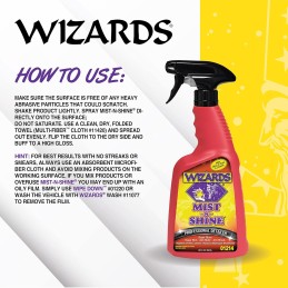 Wizards Mist-N-Shine Professional Detailer - Multi-Use Glass Cleaner for Vehicles - Adds Gloss to Paint, Chrome and Glass - 22