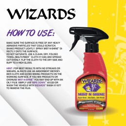 Wizards Mist-N-Shine Professional Detailer - Multi-Use Glass Cleaner for Vehicles - Adds Gloss to Paint, Chrome and Glass - 22