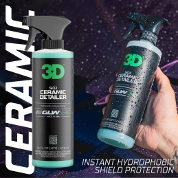 3D Ceramic Detailer, GLW Series | Hyper Gloss Finish | SiO2 Peak Hydrophobic Top Coat | Extends Life of Waxes, Sealants,