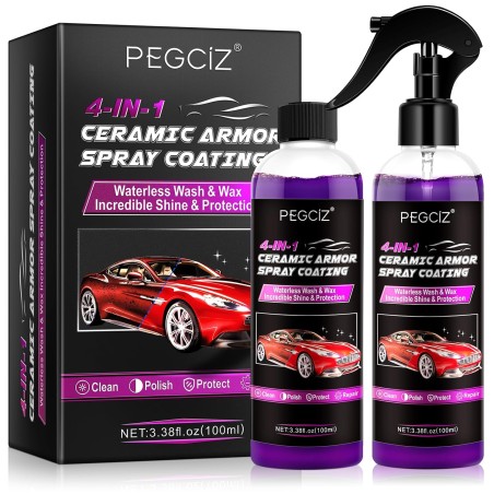 NUEDSFXO 4 in 1 Ceramic Car Coating Spray, Car Scratch Repair Spray, 100ml Waterless Car Wash and Wax Spray, Car Wax Polish