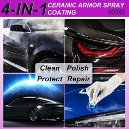 NUEDSFXO 4 in 1 Ceramic Car Coating Spray, Car Scratch Repair Spray, 100ml Waterless Car Wash and Wax Spray, Car Wax Polish