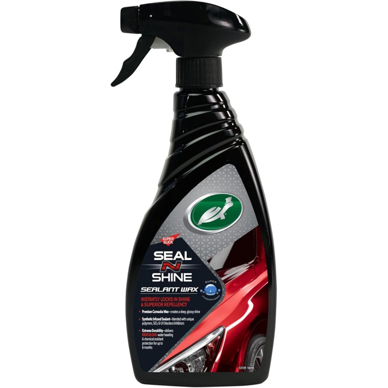 Turtle Wax 53139 Hybrid Sealant Spray Wax Hydrophobic Fused With Carnauba (500ml) (Seal & Shine)