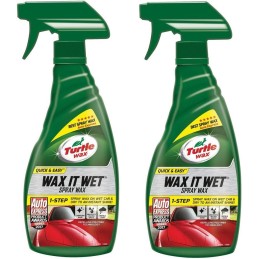 Turtle Wax - Wax It Wet Car Spray Wax, 2 x 500ml - Instant Shine & Protection, Quick & Easy Application, Advanced Technology for