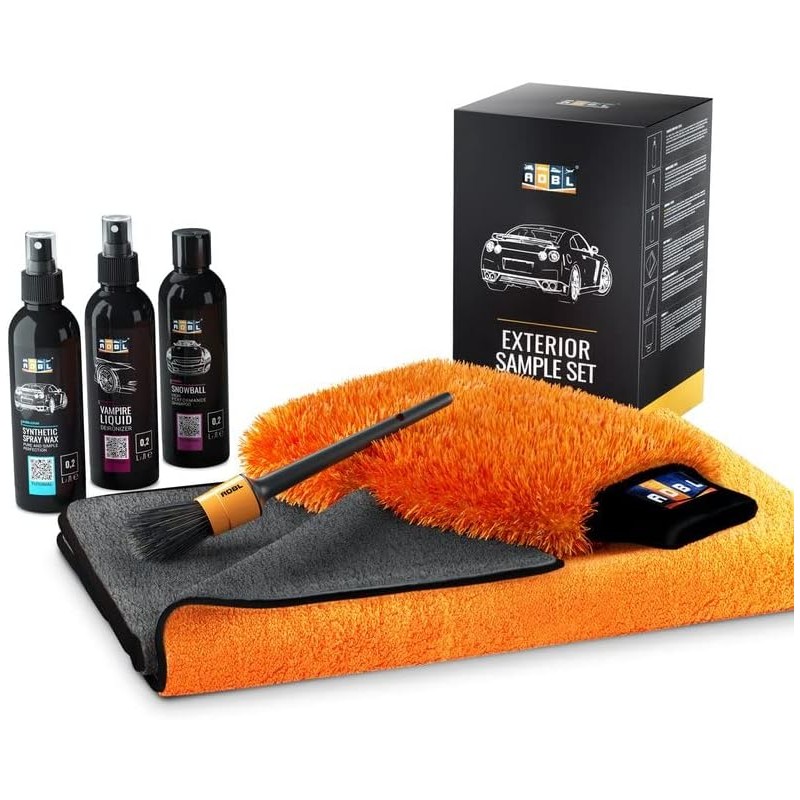 10 teilig. Autowasch Bundle – ADBL Synthetic Spray Wax, Snowball Auto Shampoo, Vampire Liquid, Waschhandschuh, Trockentuch,