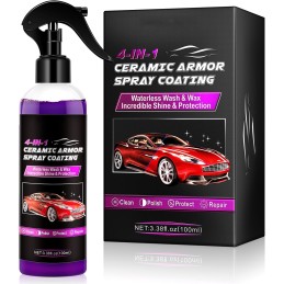 Ceramic Coating Car Wax Spray 4 in 1 Hydrophobic Car Repair, Polish, Waterless Car Wash, and Shine, 100ML Polymer Sealent Top