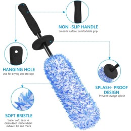 URAQT Car Wheel Brush, No Metal Wheel and Rim Detailing Brush, Car Wheel Cleaning Brush, Soft Dense Alloy Wheel Brush, Suitable