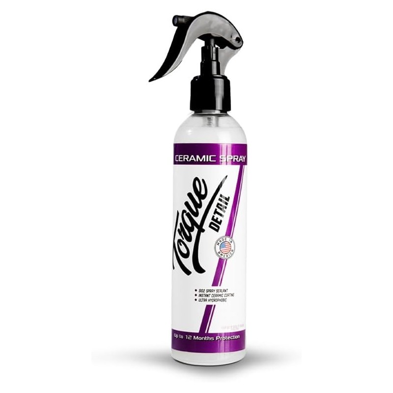 Torque Detail Ceramic Spray - Easy to Apply, Ceramic Coating Spray - Proprietary Silica Formula (Nano SiO2) Seals & Shields