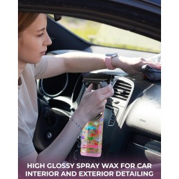 Hyper One Waterless Car Wash and Wax Spray - All-in-One High Gloss Detailing for Car Interior & Exterior - Long Lasting UV Car