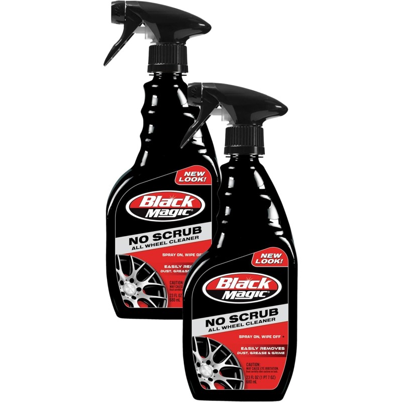 Black Magic 120218 No Scrub All Wheel Cleaner, 23 oz. (Pack of 2) - No Scrubbing Needed, Just Apply, Hose Off and Wipe for Clean