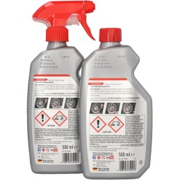 NIGRIN Peformance Turbo Felgenreiniger, 2x 0,5 Liter, selbstaktiver Reiniger für alle Felgen, säurefrei, mit Wirk-Indikator