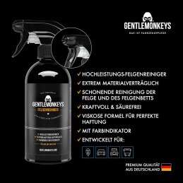 GENTLEMONKEYS Felgenreiniger (1000ml) • Profi Felgenpflege für Alu- & Stahlfelgen • Felgen-Reiniger für Auto & Motorrad •