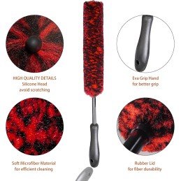Metal Free Soft Wheel Cleaner Brush, Synthetic Wool Car Cleaning Brush, Highly Water Absorption, Dense and Durable Tire Brush
