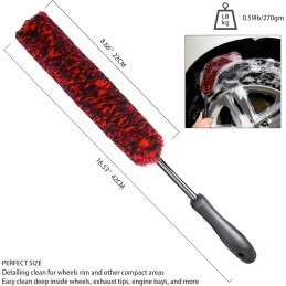 Metal Free Soft Wheel Cleaner Brush, Synthetic Wool Car Cleaning Brush, Highly Water Absorption, Dense and Durable Tire Brush