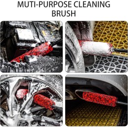Metal Free Soft Wheel Cleaner Brush, Synthetic Wool Car Cleaning Brush, Highly Water Absorption, Dense and Durable Tire Brush