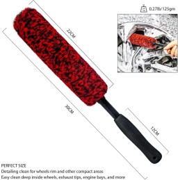 Metal Free Soft Wheel Cleaner Brush, Synthetic Wool Car Cleaning Brush, Highly Water Absorption, Dense and Durable Tire Brush