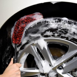 Metal Free Soft Wheel Cleaner Brush, Synthetic Wool Car Cleaning Brush, Highly Water Absorption, Dense and Durable Tire Brush