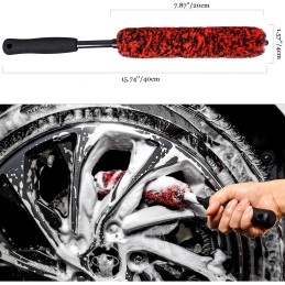 Metal Free Soft Wheel Cleaner Brush, Synthetic Wool Car Cleaning Brush, Highly Water Absorption, Dense and Durable Tire Brush