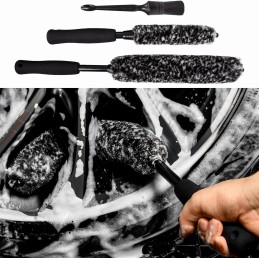 Metal Free Soft Wheel Cleaner Brush, Synthetic Wool Car Cleaning Brush, Highly Water Absorption, Dense and Durable Tire Brush
