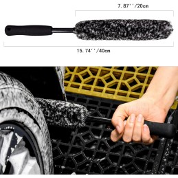 Metal Free Soft Wheel Cleaner Brush, Synthetic Wool Car Cleaning Brush, Highly Water Absorption, Dense and Durable Tire Brush