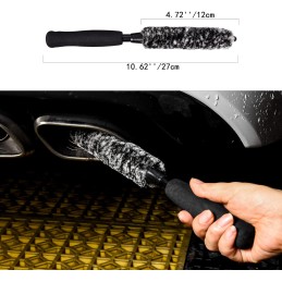 Metal Free Soft Wheel Cleaner Brush, Synthetic Wool Car Cleaning Brush, Highly Water Absorption, Dense and Durable Tire Brush