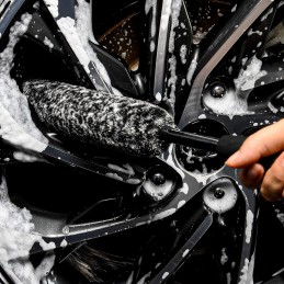 Metal Free Soft Wheel Cleaner Brush, Synthetic Wool Car Cleaning Brush, Highly Water Absorption, Dense and Durable Tire Brush