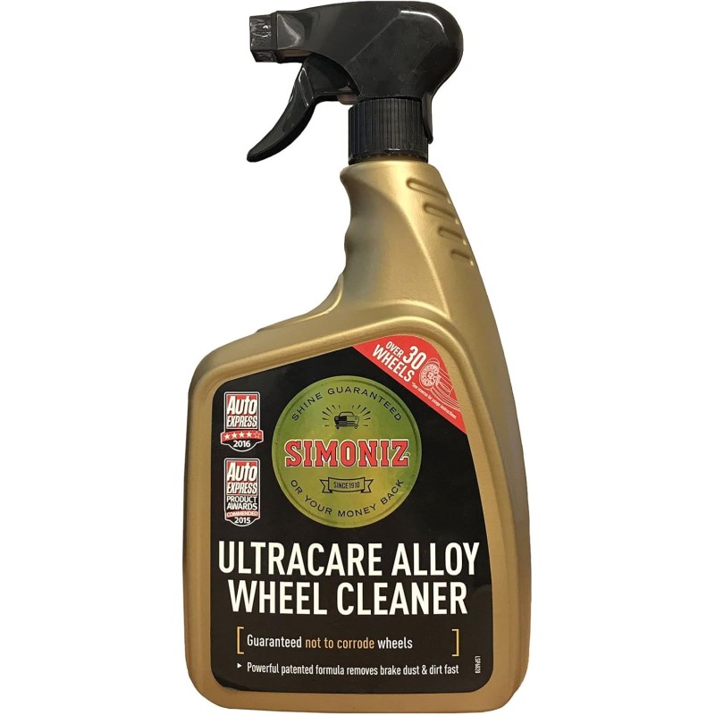 Simoniz Ultracare Car Alloy Wheel Cleaner Guaranteed Not To Corrode Wheels 1 Litre Bottle Cleans Over 30 Wheels Removes Brake