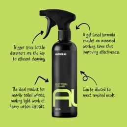 Autobead Acid Wheel Cleaner 500ml - Destroy Brake Dust & Contaminants - Concentrated Gel-Based Rim Cleaning Dirt Remover