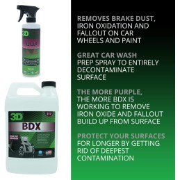 3D BDX Iron Remover - Removes Brake Dust, Iron Oxidation & Fallout on Car Wheels & Paint 16oz.