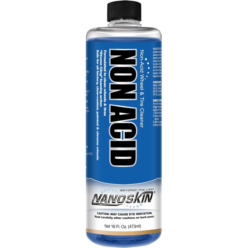 Nanoskin NON ACID Professional Wheel & Tire Cleaner 1 Gallon – Works with Wheel Brush & Tire Brush | Car Wash Wheel Cleaning