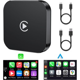 Wireless Carplay & Android Auto Adapter 2 in 1, Convert Wired to Wireless Car Play Adapter Android Auto Wireless Adapter Dongle