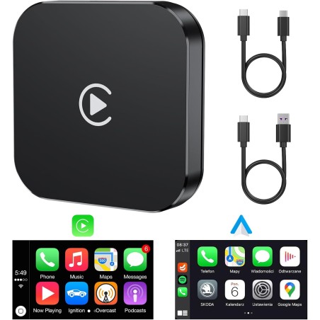 Wireless Carplay & Android Auto Adapter 2 in 1, Convert Wired to Wireless Car Play Adapter Android Auto Wireless Adapter Dongle