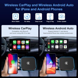 Wireless Carplay & Android Auto Adapter 2 in 1, Convert Wired to Wireless Car Play Adapter Android Auto Wireless Adapter Dongle