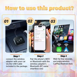 Wireless Carplay Adapter AI Box for OEM Wired Carplay/Android Auto to Wireless Connection Plug and Play Dongle Magic Box for Car