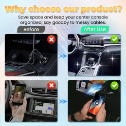 Wireless Carplay Adapter AI Box for OEM Wired Carplay/Android Auto to Wireless Connection Plug and Play Dongle Magic Box for Car