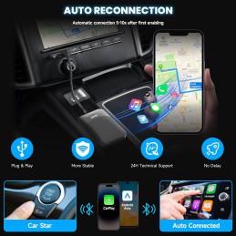 Spedal Wireless CarPlay & Android Auto Adapter UK, Plug & Play, Convert Wired to Wireless, Compatible with Factory Wired Systems