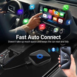 Dixyuy 2-in-1 Mini Wireless Carplay or Wireless Android Auto Adapter, Android Auto Wireless Adapter Convert Wired to Wireless,