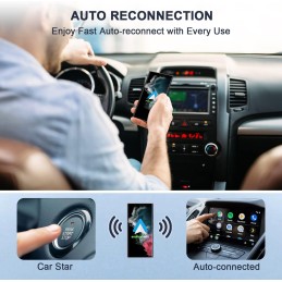 Android Auto Wireless Adapter for OEM Factory Wired Android Auto Cars Plug & Play Easy Setup Wireless Android Auto Dongle for